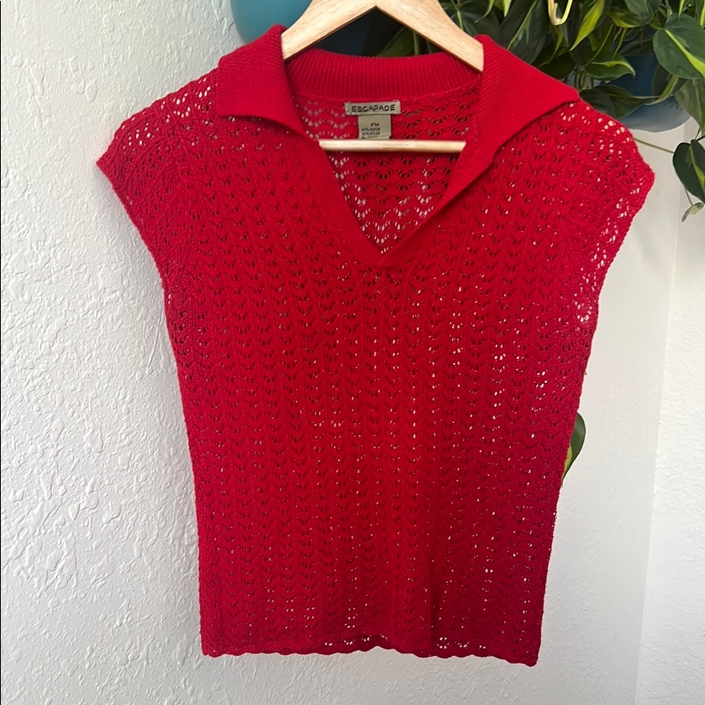 Red Knit Tank Top